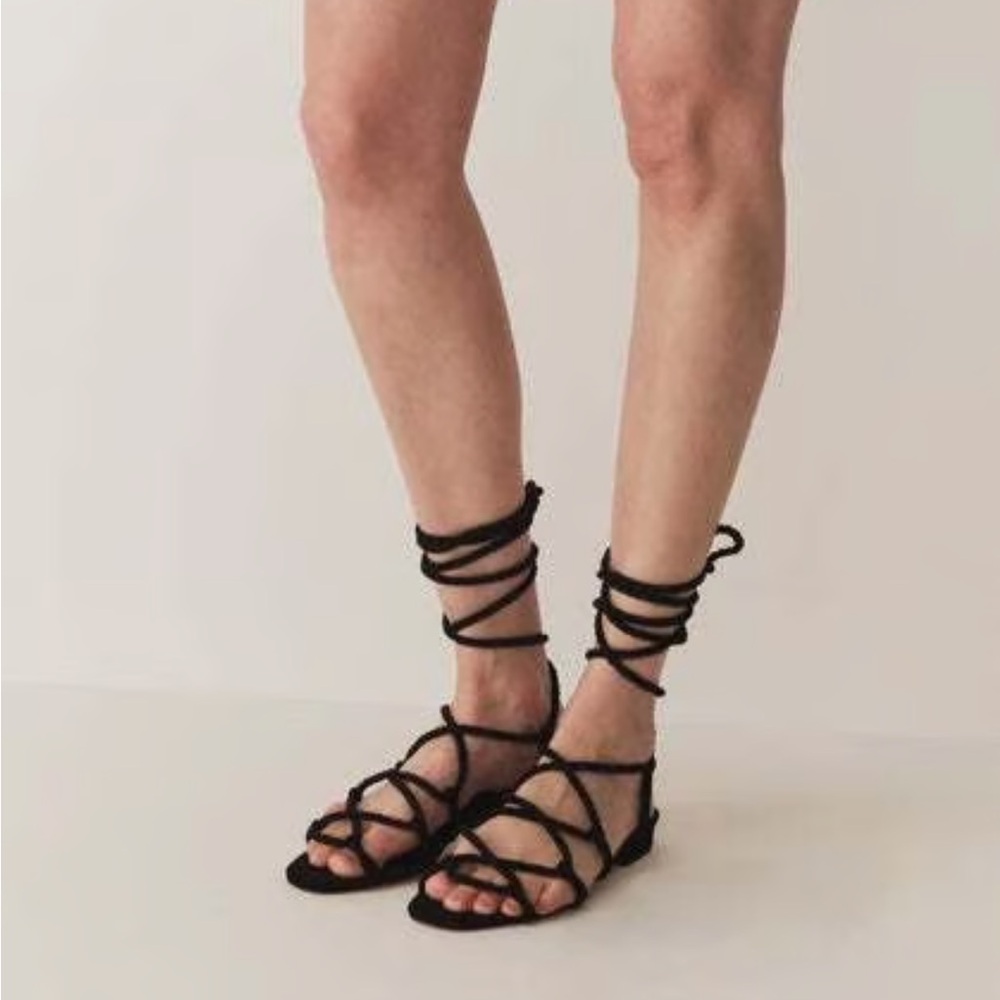 Doên Castile Gladiator Sandals - Black Suede (NEW)